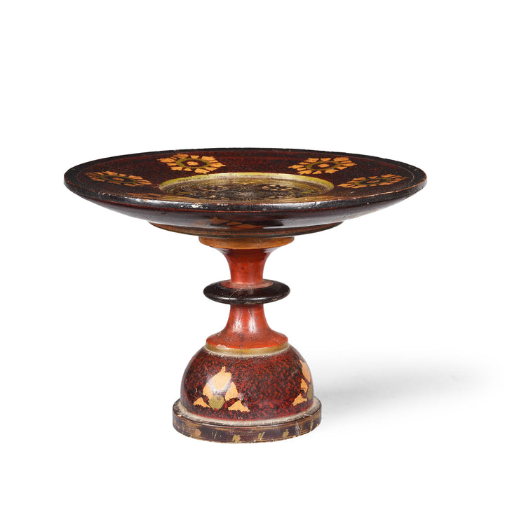 Old Scratchwork Lacquer Stand From Sindh | Indigo Antiques