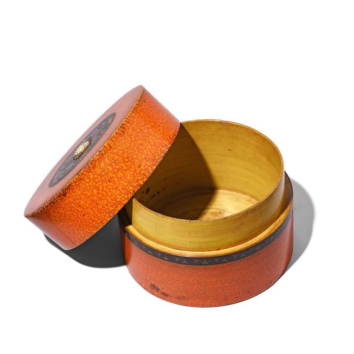 Interior Of Antique Spotted Lacquer Pot From Barme | Indigo Antiques