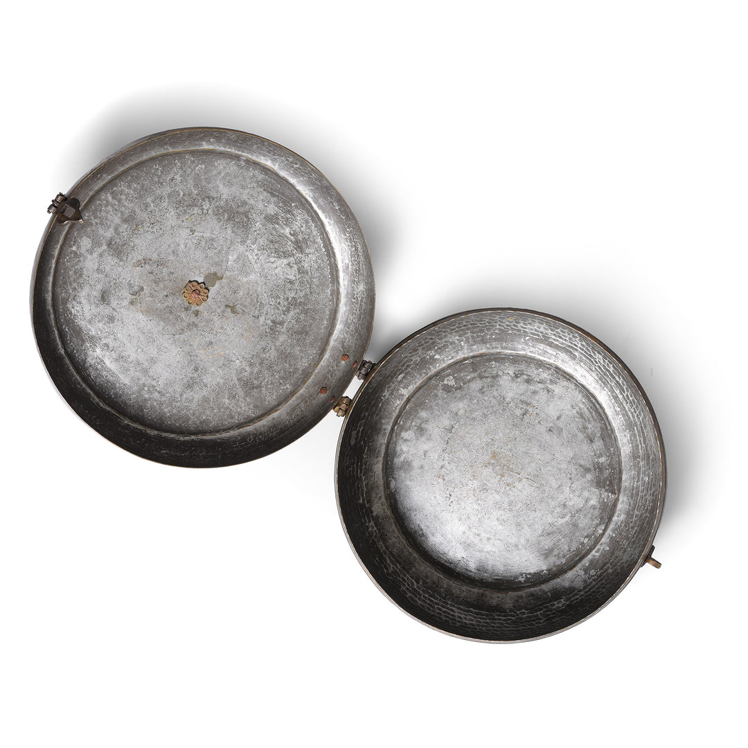 Inside Antique Brass Indian Chapati Box - 19th Century | Indigo Antiques