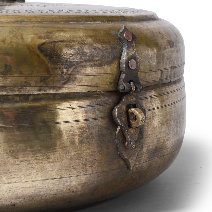 Front Of Antique Brass Indian Chapati Box - 19th Century | Indigo Antiques