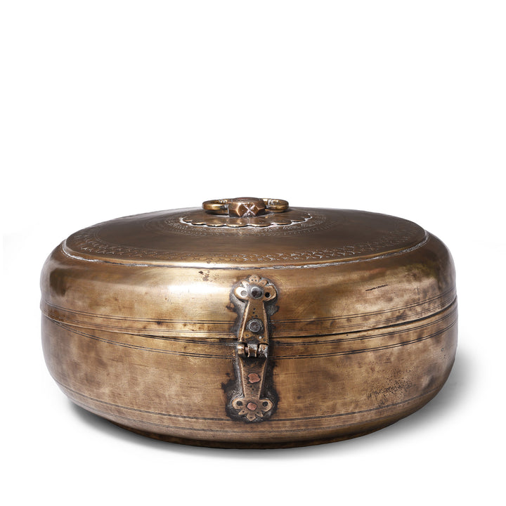 Rear View Of Brass Indian Chapati Box - 19th Century | Indigo Antiques