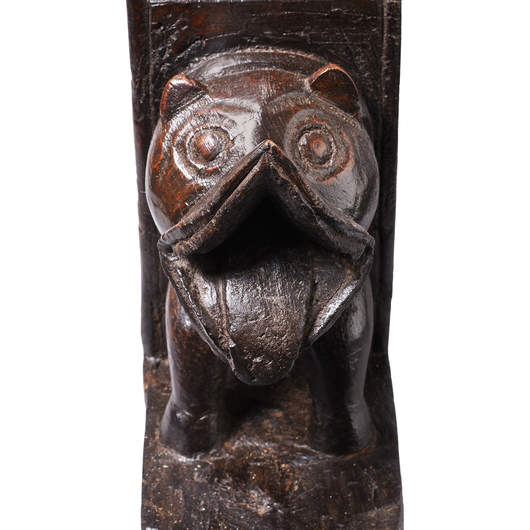 Tiger Detail From Antique Carved Indian Tiger Juicer From Banswara | Indigo Antiques