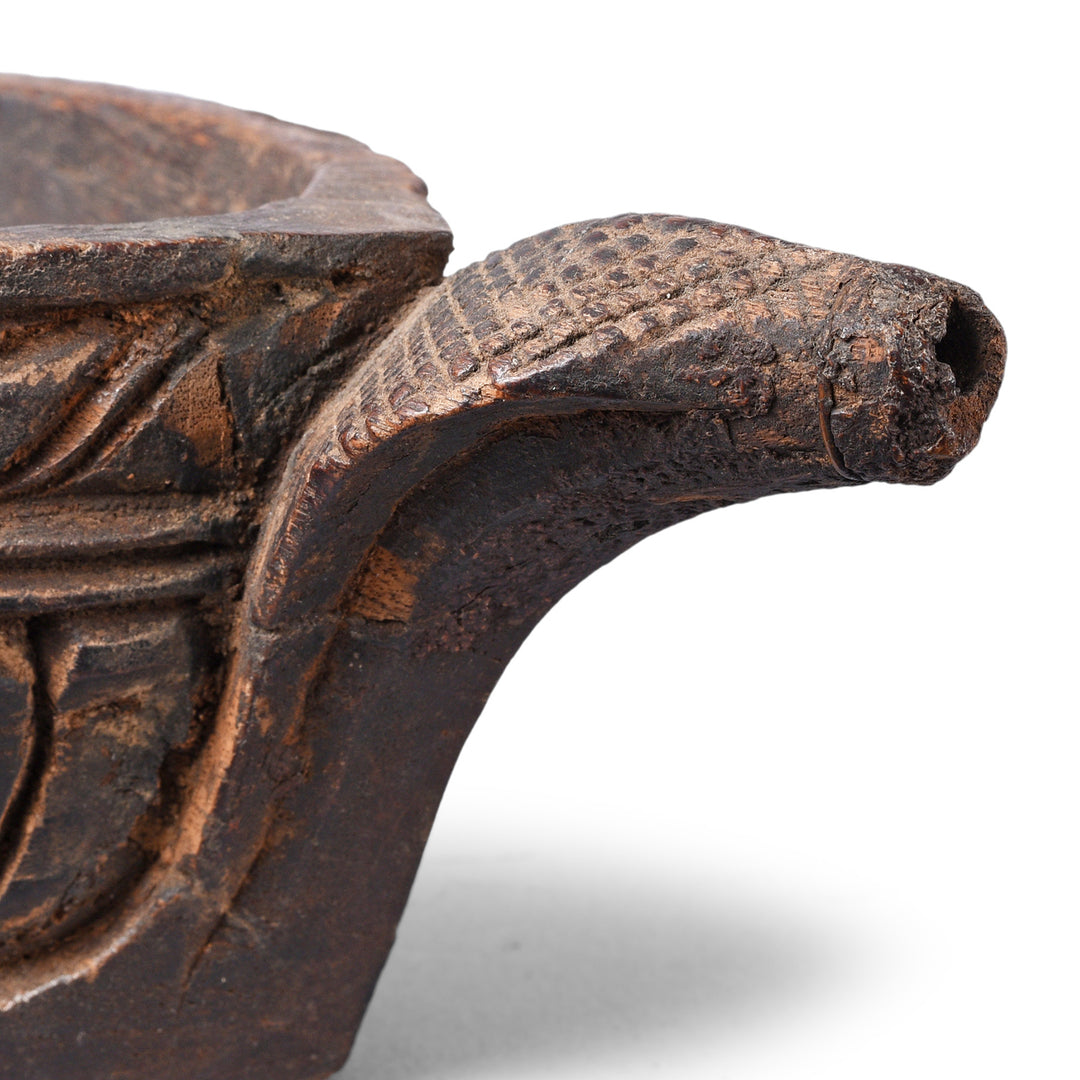 Spout Detail From Antique Indian Carved  Opium Grinder | INDIGO ANTIQUES