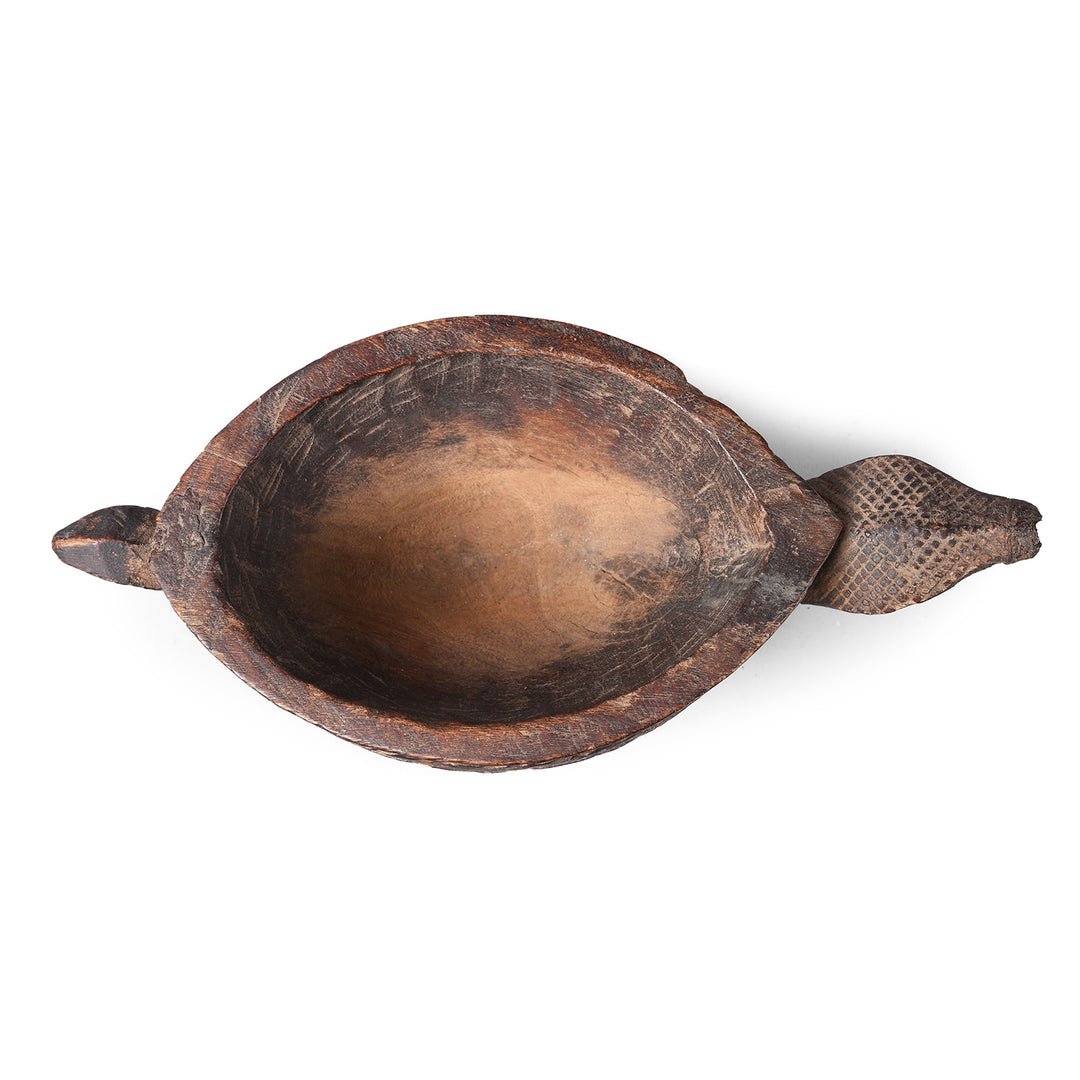 Top Down View Of Antique Indian Carved  Opium Grinder | INDIGO ANTIQUES