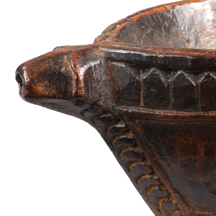 Spout detail From Antique Indian Opium Grinder (Kharal) From Rajasthan | INDIGO ANTIQUES