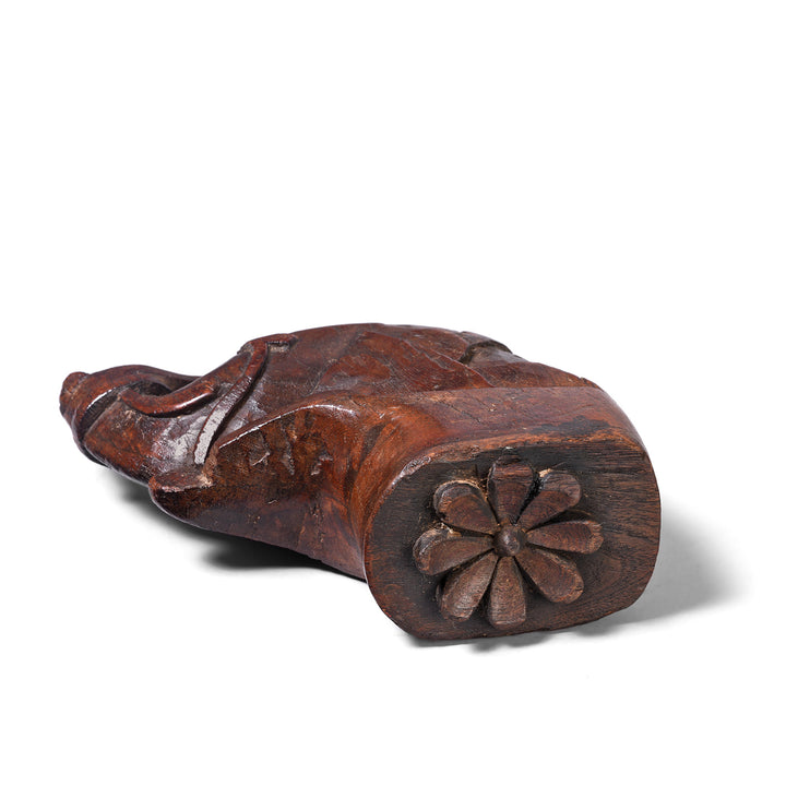 Back Of Antique Carved Teak Horse Corbel - 19th Century | Indigo Antiques