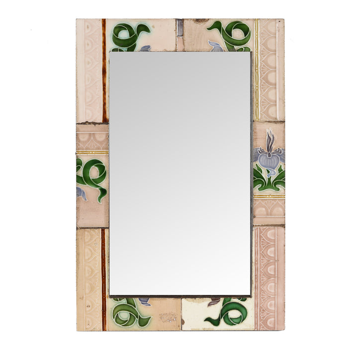 Mirror Made From Old Japanese Ceramic Tiles | Indigo Antiques