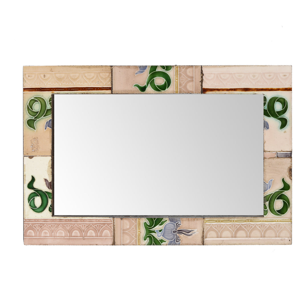 Landscape Mirror Made From Old Japanese Ceramic Tiles | Indigo Antiques