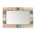 Mirror Made From Old Japanese Ceramic Tiles - (30.5 x 46 cm)