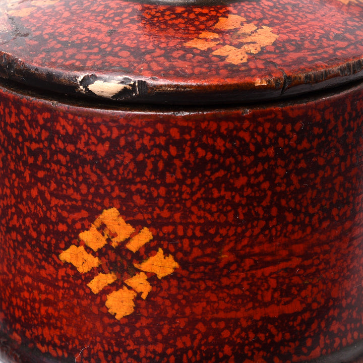 Detail From Antique Spotted Lacquer Pot From Sindh | Indigo Antiques