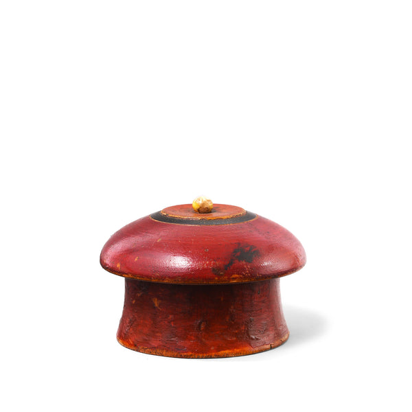 Red Lacquer Pot From Uttar Pradesh - Early 20thC Red Lacquer Pot From Uttar Pradesh - Early 20thC