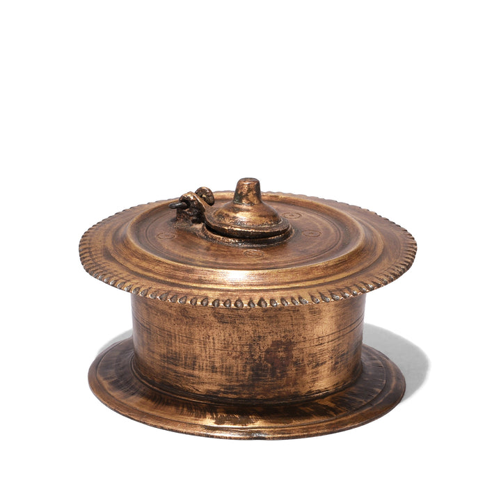 Back Of Indian Brass Ink Pot - 19th Century | Indigo Antiques