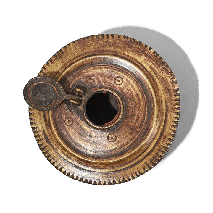 Top down View Of Indian Brass Ink Pot - 19th Century | Indigo Antiques