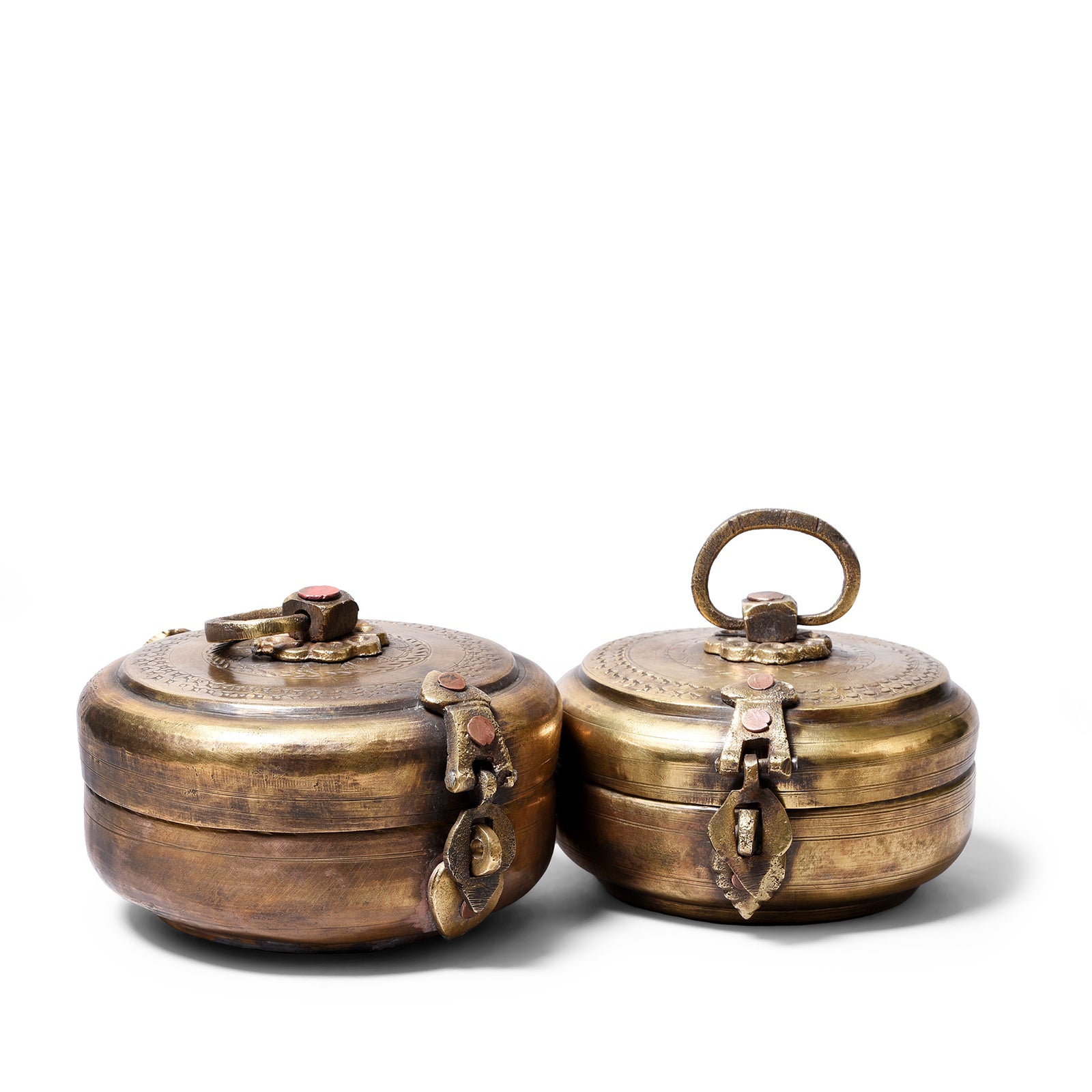 Antique Indian Brass Chapati Box | Indigo Antiques