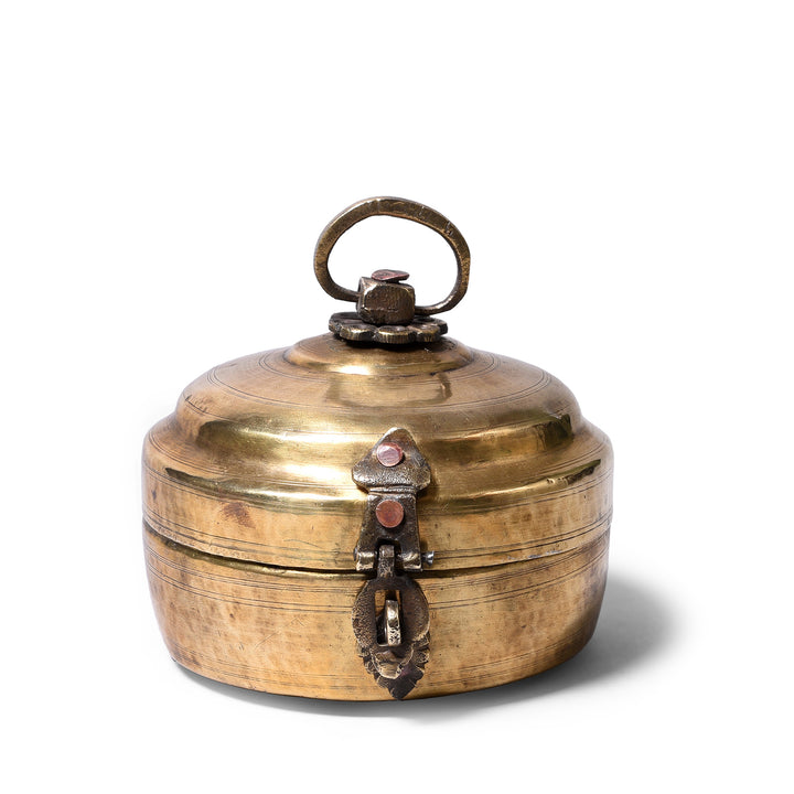 Indian Brass Chapati Box - Ca 1920 | Indigo Antiques