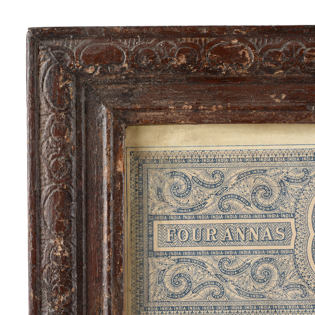 Frame Detail From Framed Hand Written Loans From Rajasthan | Indigo Antiques
