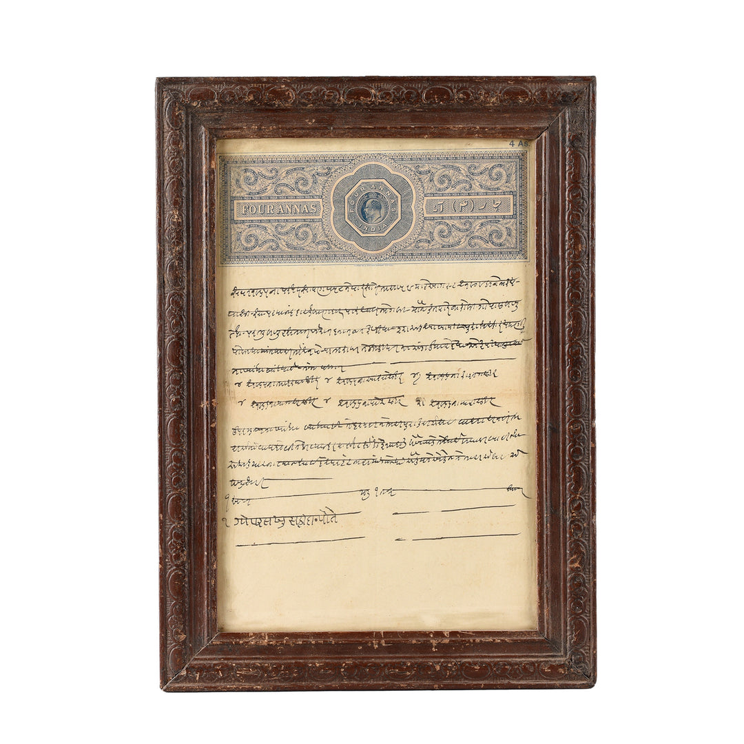 Framed Hand Written Loans From Rajasthan | Indigo Antiques