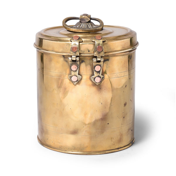 Vintage Brass Food Caddy From Bombay - Ca 1920
