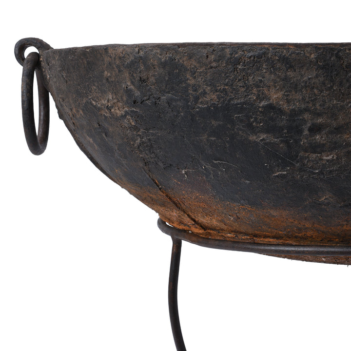 Detail From Old Indian Original Kadai Fire Bowl | Indigo Antiques