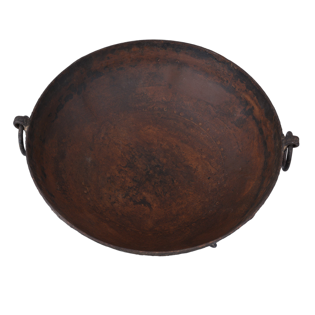 Interior Of Old Indian Original Kadai Fire Bowl | Indigo Antiques