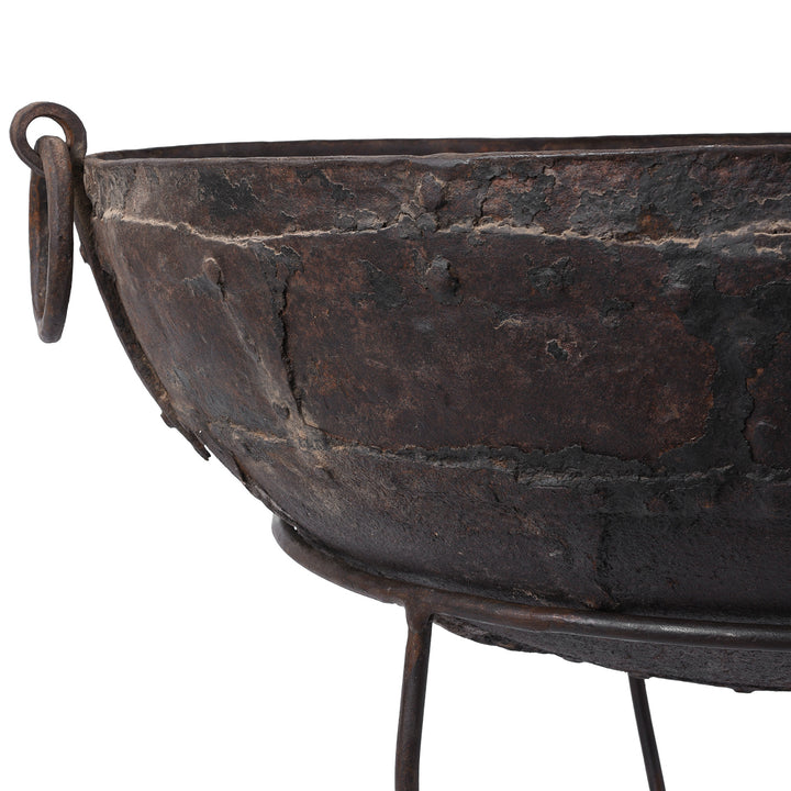 Detail From Old Indian Original Kadai Fire Bowl | Indigo Antiques