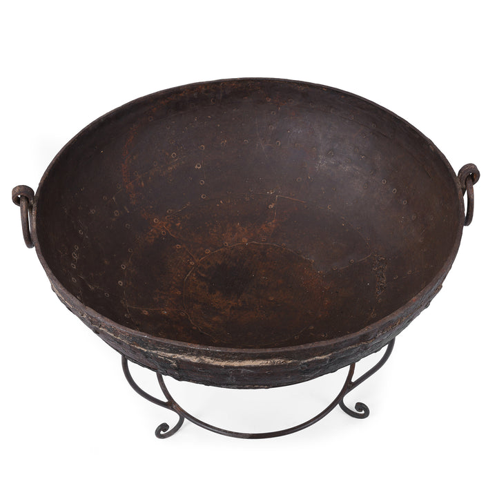 Interior Of Old Indian Original Kadai Fire Bowl | Indigo Antiques