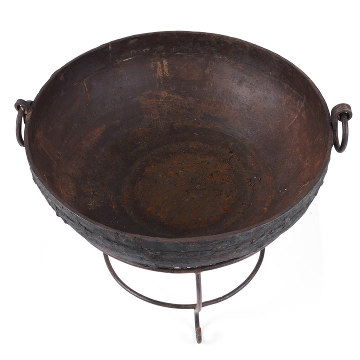 Interior Of Antique Indian Original Kadai Fire Bowl | Indigo Antiques