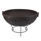 Old Kadai Fire Bowl On Stand - Ca 1920 - 108cm