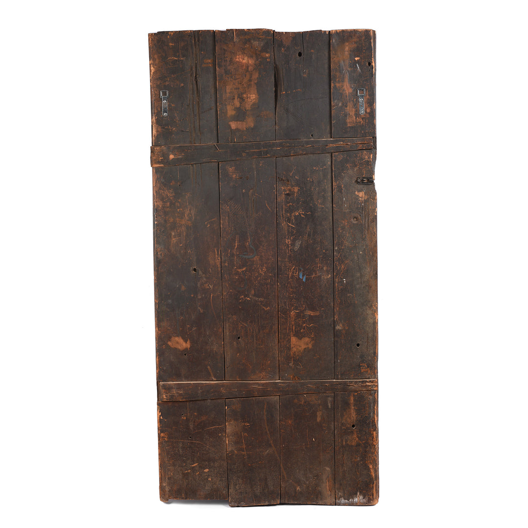Back of Vintage Tibetan Yak Door With Original Paint | Indigo Antiques