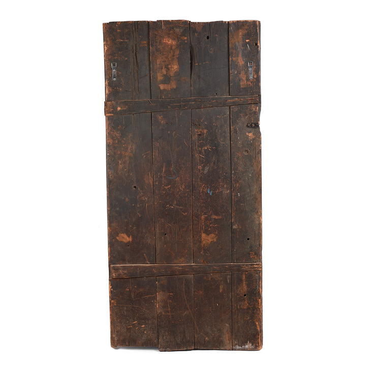Back of Vintage Tibetan Yak Door With Original Paint | Indigo Antiques