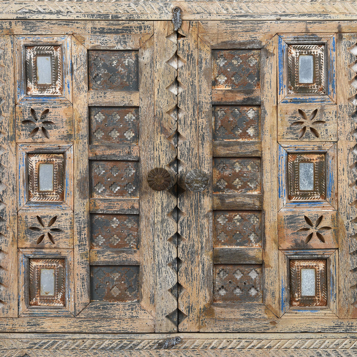 Doors Detail From Long Damchiya Sideboard From Kutch | Indigo Antiques