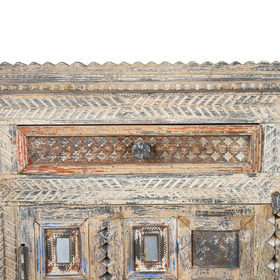 Drawer Detail From Long Damchiya Sideboard From Kutch | Indigo Antiques