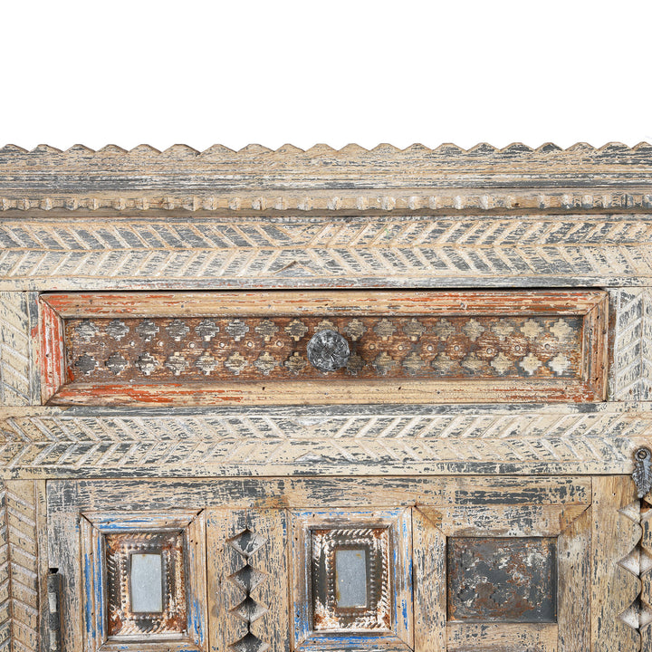 Drawer Detail From Long Damchiya Sideboard From Kutch | Indigo Antiques