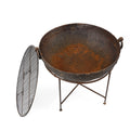 Old Kadai Fire Bowl on Stand - Ca 1920 - 95cm