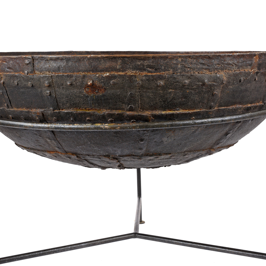 Detail From Old Indian Original Kadai Fire Bowl - 90cm diameter | Indigo Antiques