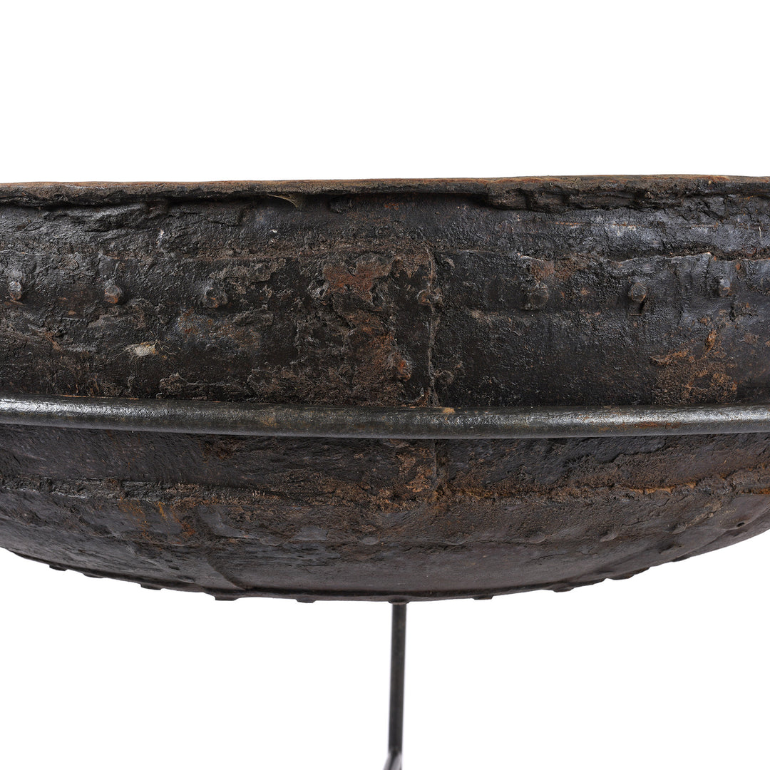 Detail From Old Indian Original Kadai Fire Bowl - 88cm diameter | Indigo Antiques