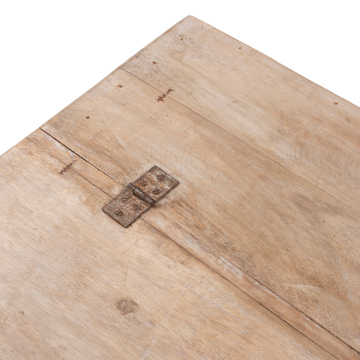 Surface Detail From Carved Blanket Chest Made From Reclaimed Painted Teak | Indigo Antiques