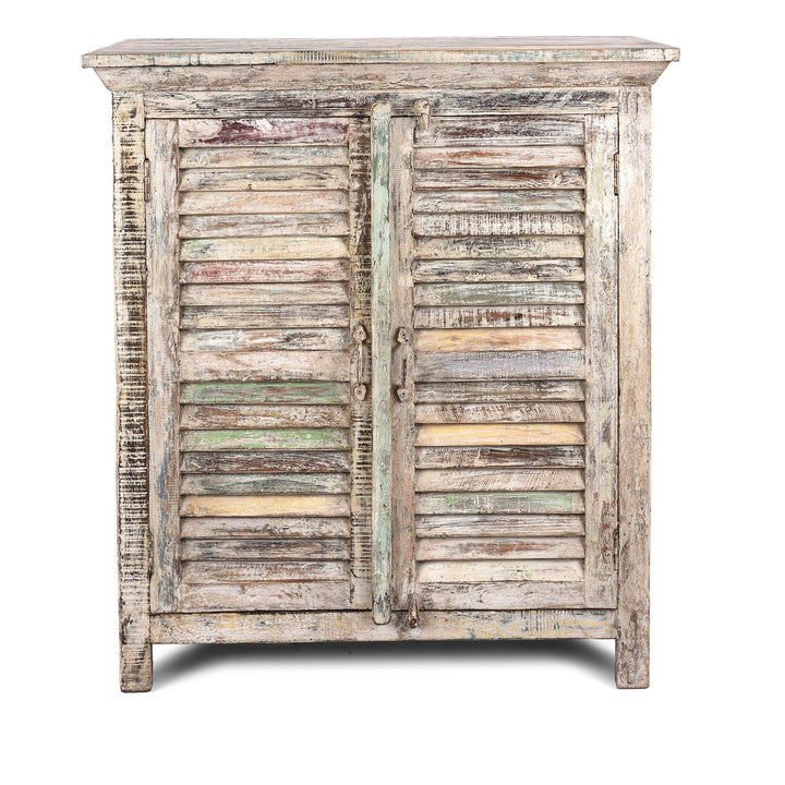 Painted Indian Louvre Cabinet Made From Reclaimed Teak | Indigo Antiques