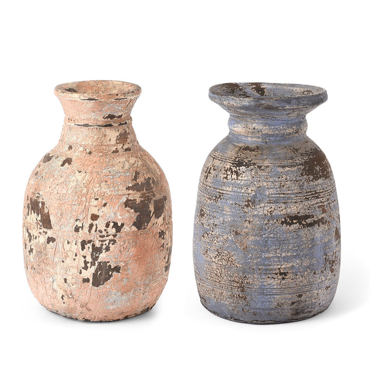 Vintage Indian Neem Wood Pot From Kullu | Indigo Antiques