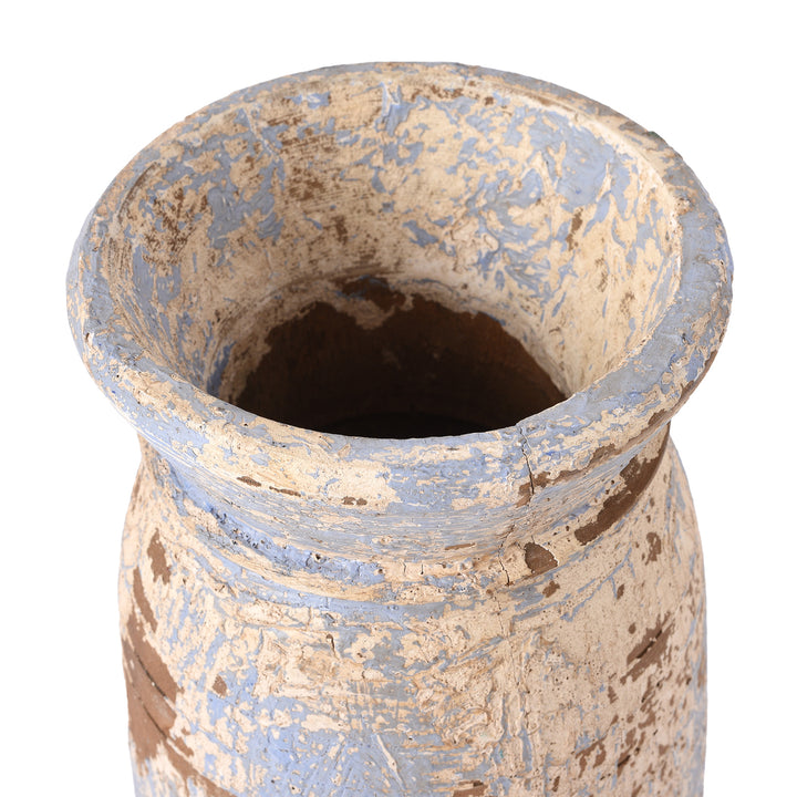 Detail From Vintage Indian Neem Wood Pot From Kullu | Indigo Antiques