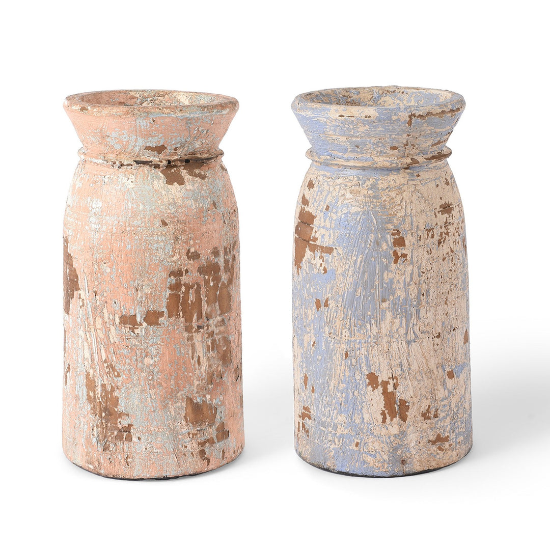 Vintage Indian Neem Wood Pot From Kullu | Indigo Antiques