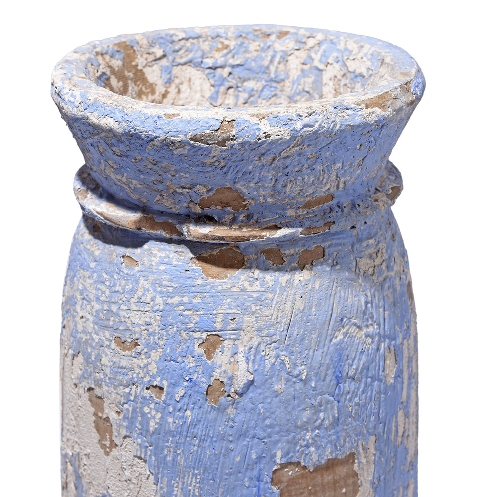 Vintage Painted Indian Wood Pot | Indigo Antiques