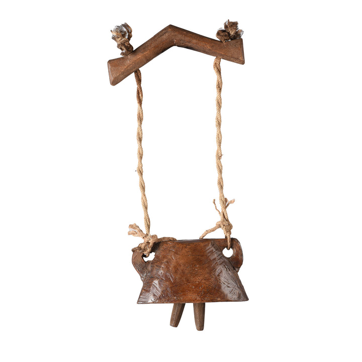 Carved Teak Cow Bell From Rajasthan | Indigo Antiques