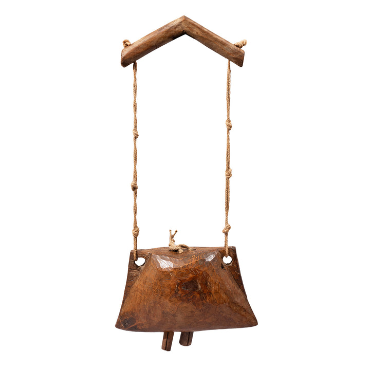 Carved Teak Cow Bell From Rajasthan | Indigo Antiques