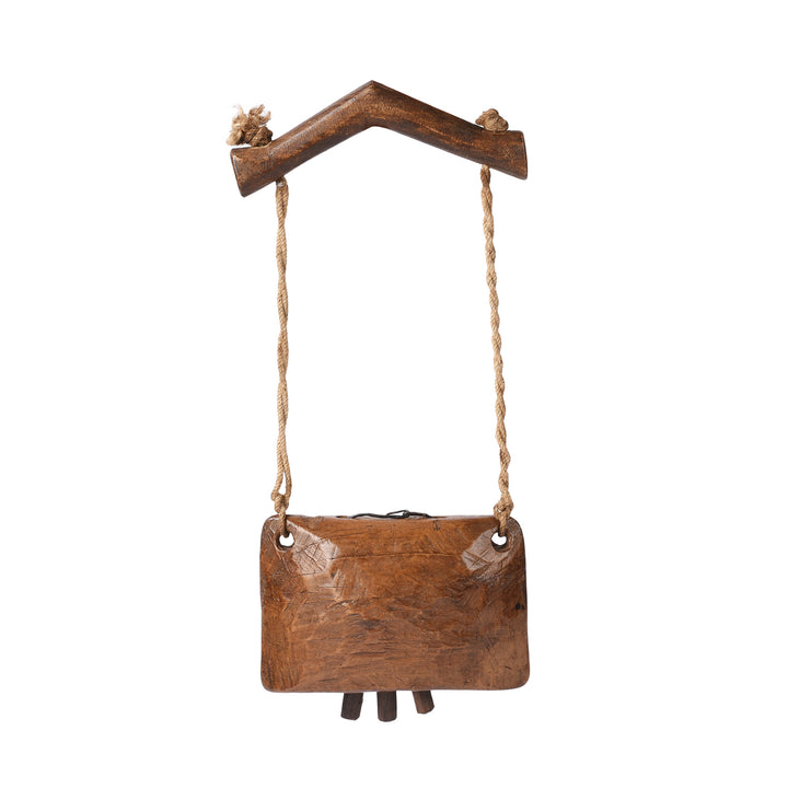 Carved Teak Cow Bell From Rajasthan | Indigo Antiques