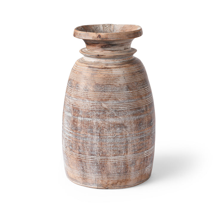 Old Wooden Milk Pot From Himachal Pradesh | Indigo Antiques