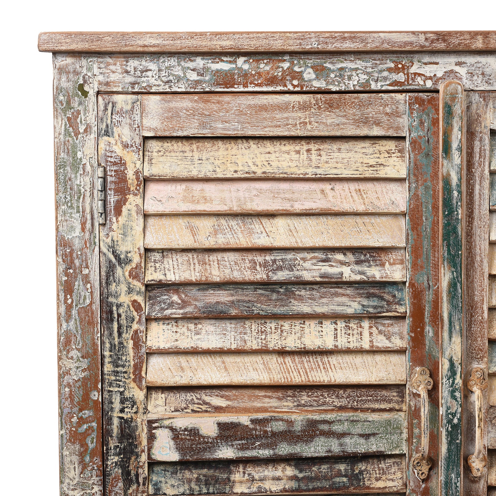 Painted Louvre Sideboard Made From Reclaimed Teak | Indigo Antiques