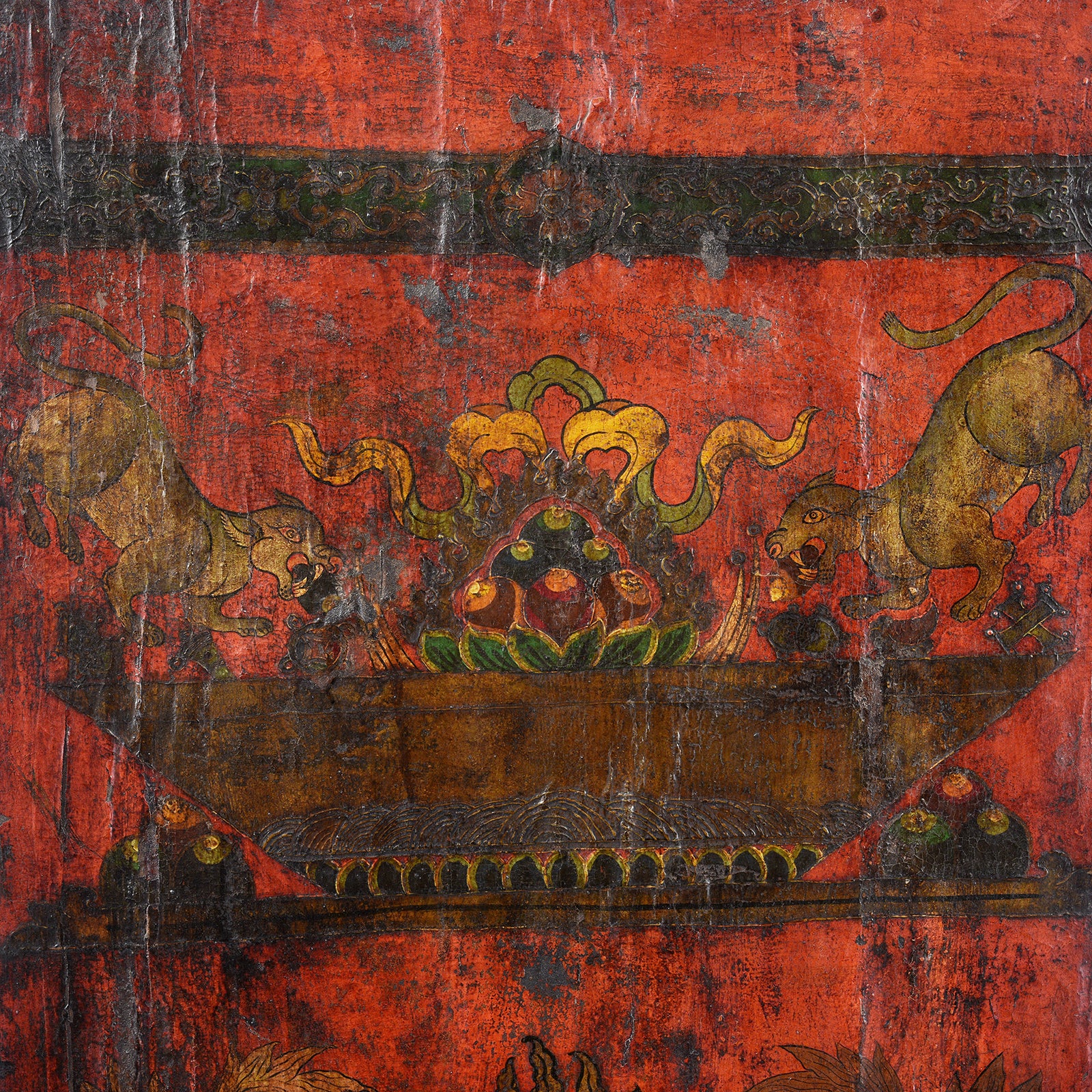 Vintage Tibetan Door With Original Paint| Indigo Antiques
