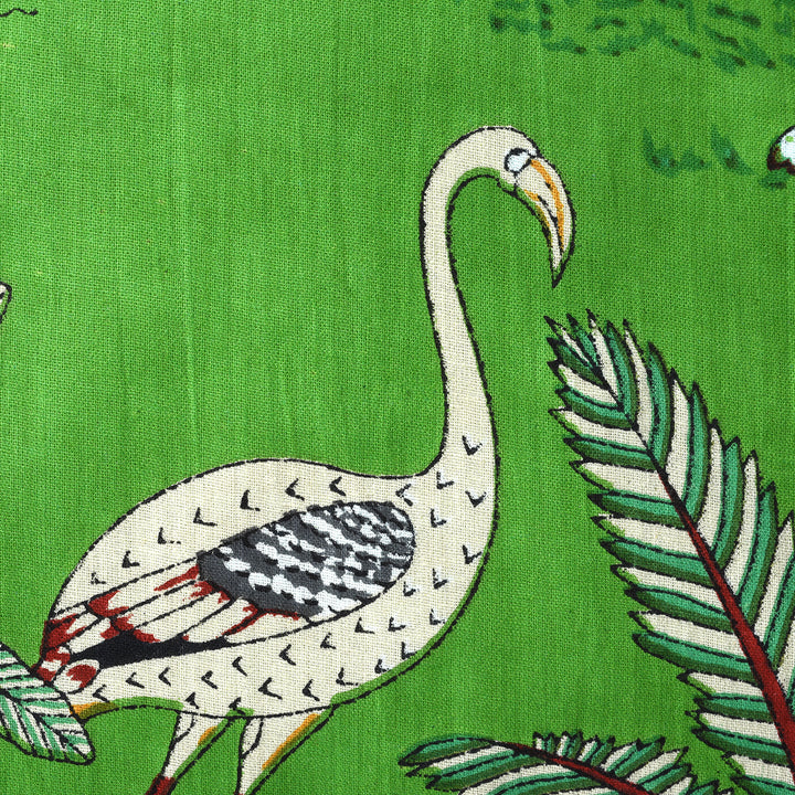 Green Cotton Jungle Print Cushion with Pad - Various Colours | Indigo Antiques