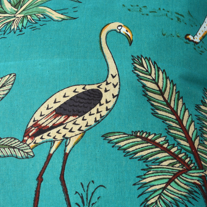 Jade Cotton Jungle Print Cushion with Pad - Various Colours | Indigo Antiques